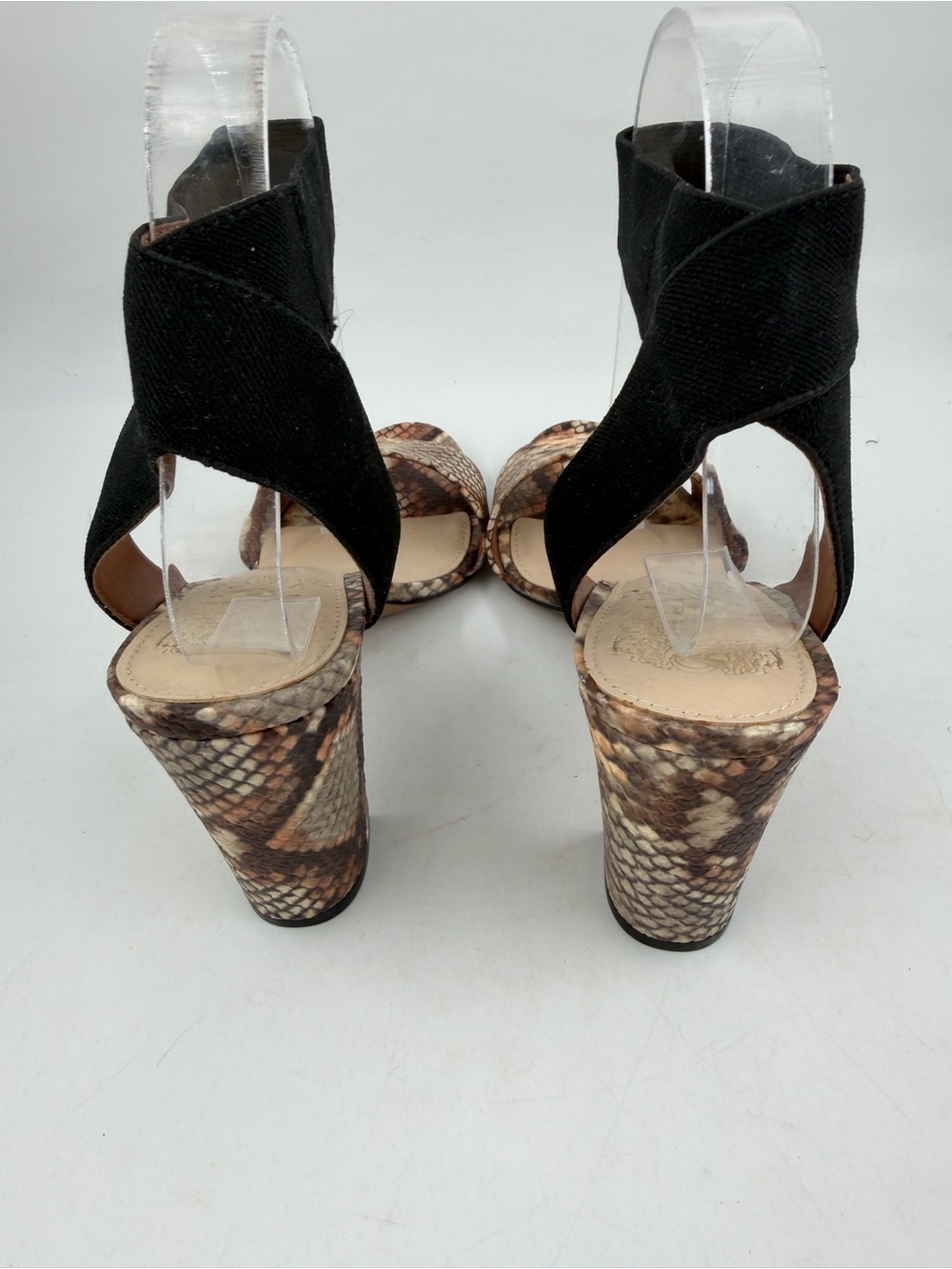 NEW! Vince Camuto Citriana Brown -SZ 7.5- Snakeskin Embossed Leather Heeled Pump - Picture 4 of 13